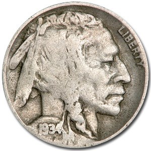 1934-D Buffalo Nickel Good+ 1934-D Buffalo Nickel Good+